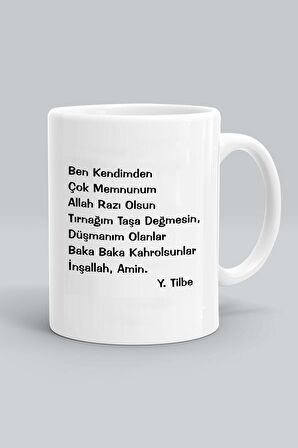 Yıldız Tilbe Motto Baskılı Beyaz Kupa Bardak Y-1