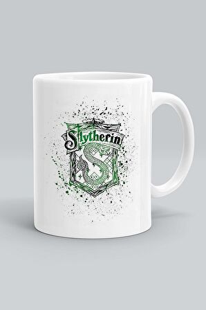Harry Potter Slytherin Baskılı Beyaz Kupa Bardak