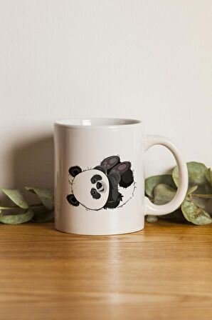 Porselen - Sevimli Panda Tasarımlı Kupa Bardak- Makinede Yıkanabilir