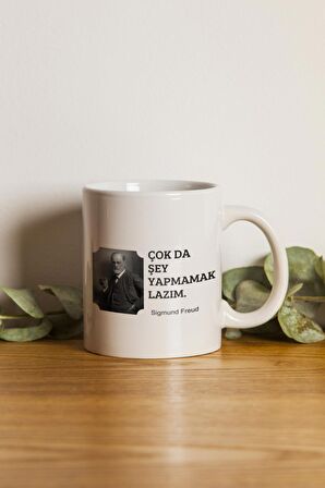 Porselen - Freud Motto Kupa Bardak- Makinede Yıkanabilir