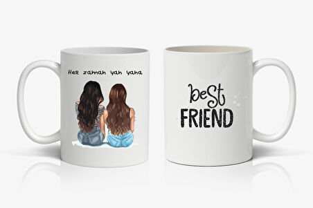 İsim Yazdırılabilir Arkadaşa Hediye Best Friend BFF Baskılı Kupa Bardak