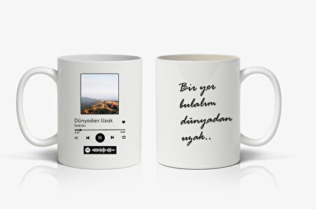 Şarkı Söyleyen Kupa Dünyadan Uzak Baskılı Kupa Bardak