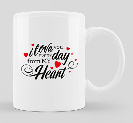 I Love You Baskılı Kupa Bardak