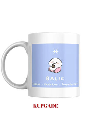 Komik Figüranlı Burç Baskılı Kupa Bardak