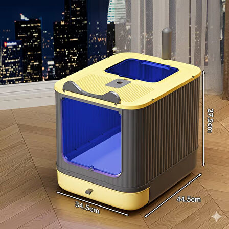 UV Işıklı Kapalı Kedi Kumu Kabı