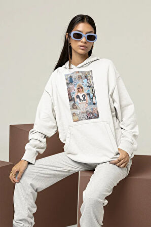 Tasarım 1989 Taylor Swift Baskılı Unisex Oversize Şarkıcı Hoodie