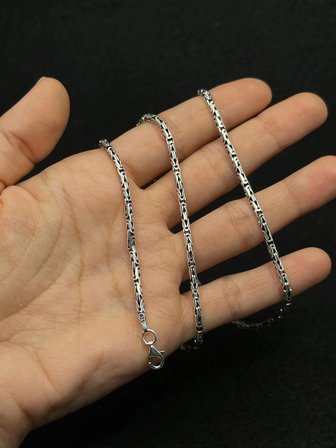 Kral Zincir Kolye , 925 Ayar Gümüş 2.5 MM
