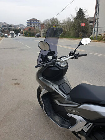 MOTOCAM Kral Arneb 150 Siperlik Ön Cam 2023-2025 Model 65cm Füme Renkli 4mm ORTA BOYLU CAM