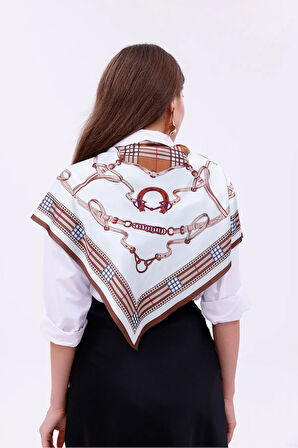 Kraliyet Deseni Model Fular Bandana Şal Estascarf 70x70 Cm