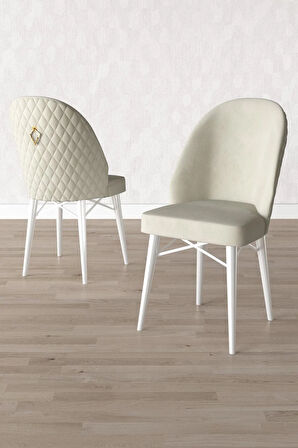 Arya Beyaz 80x132 MDF Açılabilir Mutfak Masası Takımı 6  Sandalye