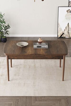 Arya Siyah Mermer Desen 80x132 MDF Açılabilir Yemek Masası Takımı 6  Sandalye