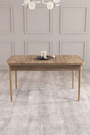 Calvin Atlantik 80x132 MDF Açılabilir Mutfak Masası Takımı 4 Sandalye, 1 Bench