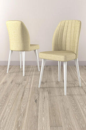 Elis Beyaz Mermer Desen 80x132 Açılabilir Yemek Odası Takımı 4 Sandalye, 1 Bench