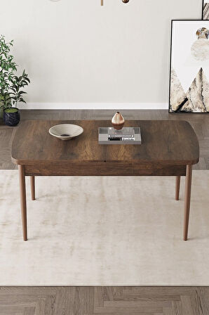 Mabel Siyah Mermer Desen 80x132 Açılabilir Yemek Odası Takımı 4 Sandalye, 1 Bench