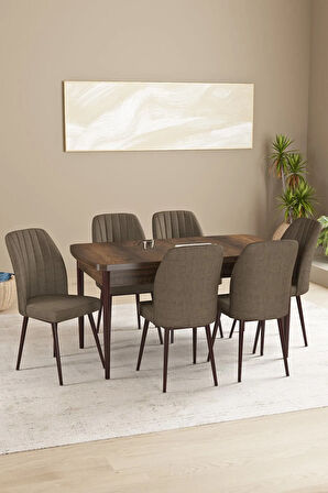 Vien Siyah Mermer Desen 80 X 132 Açılabilir MDF Mutfak Masası 4 Sandalye, 1 Bench