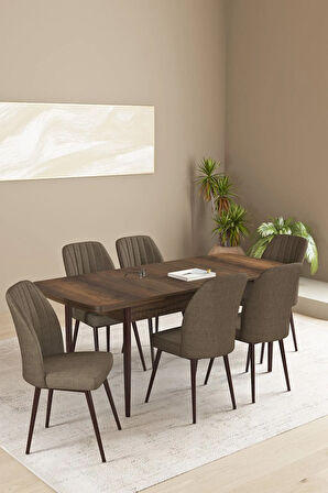 Vien Siyah Mermer Desen 80 X 132 Açılabilir MDF Mutfak Masası 4 Sandalye, 1 Bench