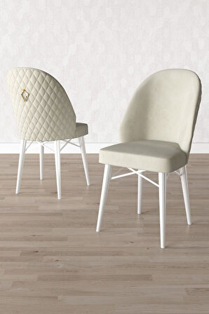 ​​​​​​​Calvin Beyaz Mermer Desen 80x132 Açılabilir Mdf Masa Yemek Odası Takımı, Mutfak Takımı 6 Adet