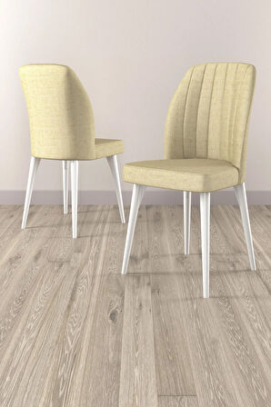 Elis Beyaz Mermer Desen 80x132 Açılabilir Masa Takımı 4  Sandalye
