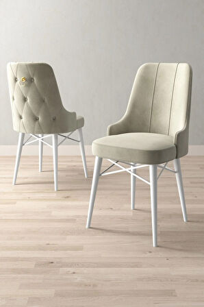 Jusie Beyaz Mermer Desen 80x132 Açılabilir Yemek Odası Takımı 4  Sandalye