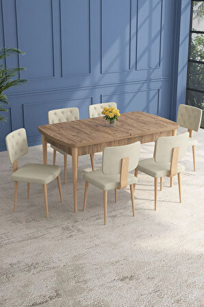 Milas Siyah Mermer Desen 80x132 MDF Açılabilir Mutfak Masası Takımı 4  Sandalye