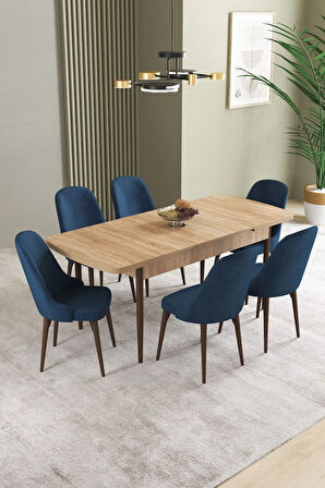 Vien Barok Desen 80 X 132 Açılabilir MDF Mutfak Masası 4  Sandalye