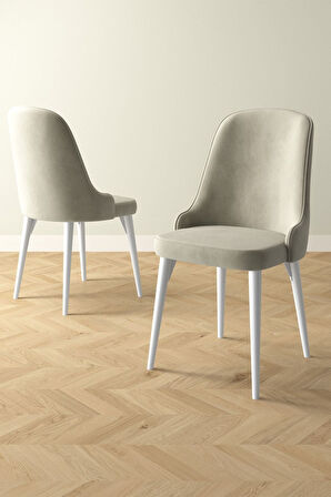 Ikon Beyaz Mermer 80x132 Açılabilir Mdf Masa Yemek Odası Takımı, Mutfak Takımı 6 Adet Sandalye