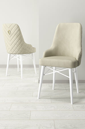 Mazaka Beyaz 80x132 Açılabilir Mdf Masa Yemek Odası Takımı, Mutfak Takımı 4 Adet Sandalye