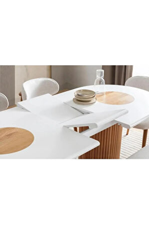 Terra 90x190 Açılır Ahşap Masa Yemek Odası Takımı, Mutfak Takımı | 6 Adet Sandalye