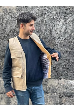 Erkek Yazlık Keten Kumaş Avcı Yelek Çok Cepli 7 Cep Beden tablosuna göre sipariş veriniz.