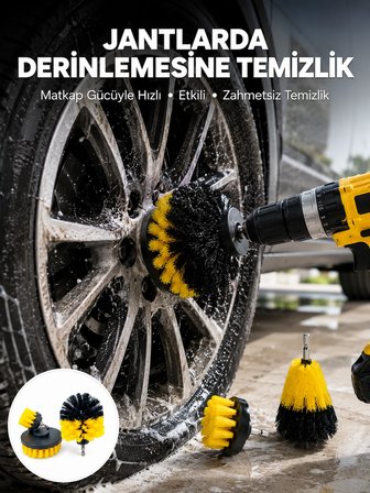 Derinlemesine Temizlik İçin Dayanıklı Kıllı Matkap Fırçası Başlığı
