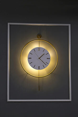 Timelles Kristal - Büyük Boy(50X75CM) - (PİLLİ LED) - Metal (MOBİLYA) Duvar Saati