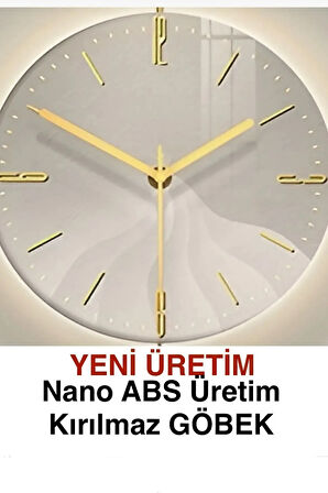 Timelles Kristal - Büyük Boy(50X75CM) - (PİLLİ LED) - Metal (MOBİLYA) Duvar Saati