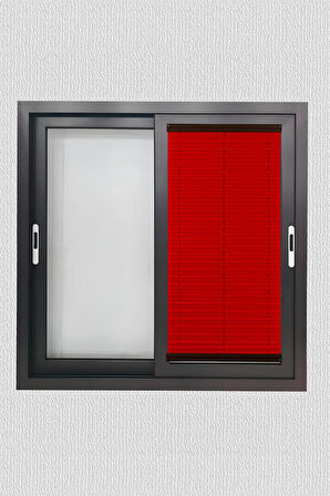 Toz Tutmaz Kırmızı Plise Perde Antibakteriyel - Cam Balkon & PVC Pencere Plise Perde Modelleri