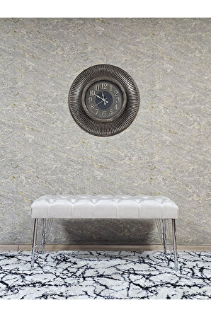 Krom Tel Ayaklı 90 cm Puf Bench - Puf - Bench - Kasalı Oturak - Oturak - Yatak Ucu Puf Krem Renk 90 x 40 Boyut/Ebat