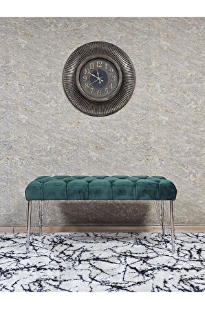 Krom Tel Ayaklı 90 cm Puf Bench - Puf - Bench - Kasalı Oturak - Oturak - Yatak Ucu Puf Yeşil Renk 90 x 40 Boyut/Ebat