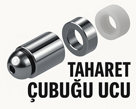 Taharet Çubuğu Uyumlu Plastik Krom Uç – Dayanıklı, Şık ve Kolay Montajlı Parça