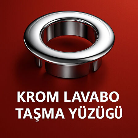 Parlak Krom Görünümlü Lavabo Taşma Yüzüğü - Dayanıklı Metal Evye Taşma Halkası 1 Adet