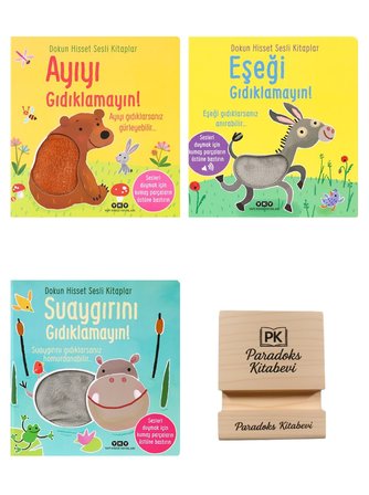 Dokun Hisset Sesli Kitaplar Ayıyı Eşeği ve Suaygırını Gıdıklamayın 0-3 Yaş 3lü Set + Telefon Standı