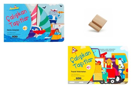 Yapı Kredi 0-3 Yaş Çalışkan Taşıtlar Serisi (Deniz ve İnşaat) Sesli Kitaplar ve Telefon Standı