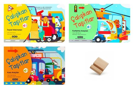 Yapı Kredi 0-3 Yaş Çalışkan Taşıtlar Serisi Sesli Kitaplar 3lü Set ve Telefon Standı