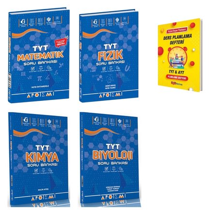 TYT 2027 Matematik Fizik Kimya ve Biyoloji 4lü Set Soru Bankası + Planlama Defteri