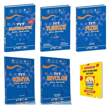 TYT 2027 Matematik Türkçe Fizik Kimya ve Biyoloji 5li Set Soru Bankası + Planlama Defteri