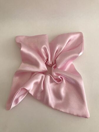 Pembe Kare Scrunchie Lastikli Toka