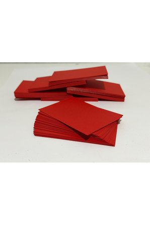Kırmızı Boş Kelime Kartları Etiket 5X8cm 100 Adet Boş Kart Boş Kartvizit