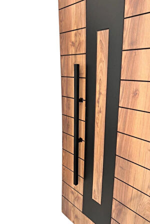 Çelik Kapı Çekme Kolu Tutma Kolu Kare Model Renk Siyah 110cm