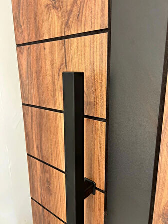 Çelik Kapı Çekme Kolu Tutma Kolu Kare Model Renk Siyah 110cm