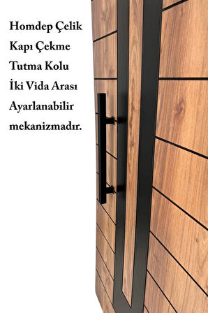 Homdep Çelik Kapı Çekme Tutma Kolu Kare Model Renk Siyah 40cm