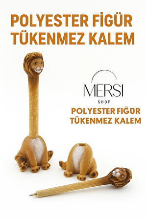 Aslan Figürlü Polyester Tükenmez Kalem (Standlı)