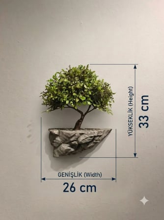 15x30x30 cm Özel Tasarım Bonzaili Duvar dekoru