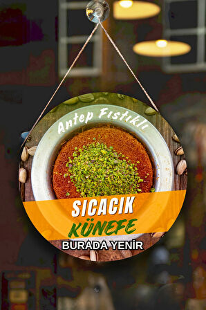 Künefe Salonu Duvar, Kapı, Çift Taraflı Askılı Pano Karşılama Tabelası, Künefe Tatlı Dükkanı Süsü